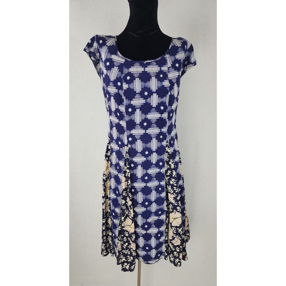 Anthropologie Maeve Dress Indiga Swing  Women's L  lace-up back romantic flirty